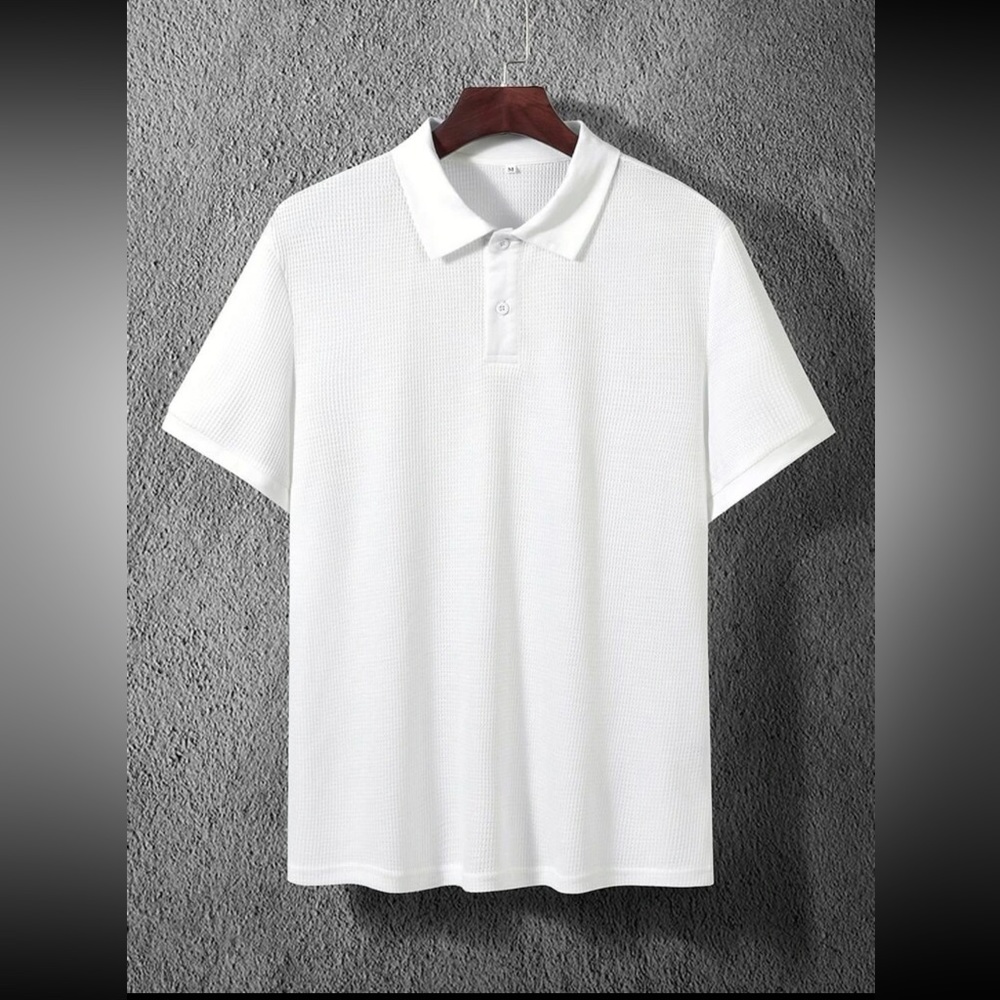 Solid Waffle Knit Polo